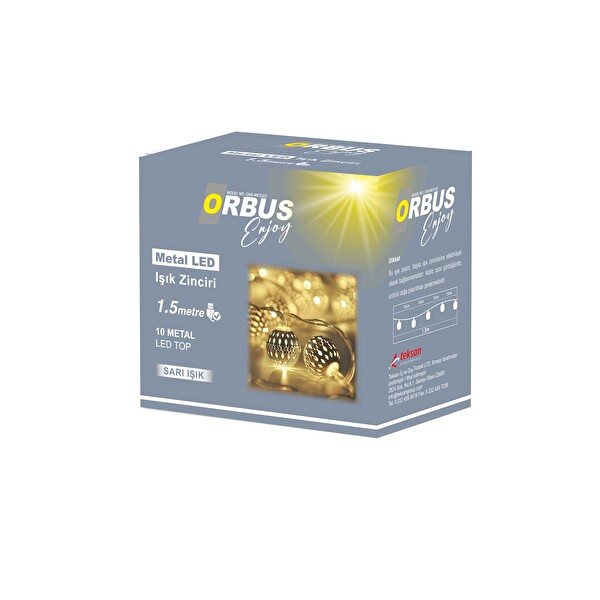 Orbus Orbus USB'li 1.5 M Metal Led Küre Işık Zinciri