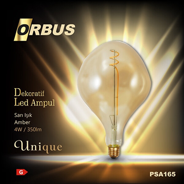 Orbus PSA165 4W 350LM Dekoratif Amber Led Ampul
