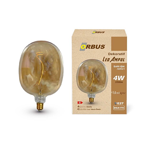 Orbus DGA170 4W 350LM Dekoratif Amber Led Ampul