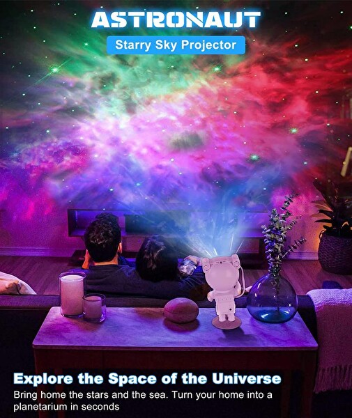 Torima LW-6 Uzaktan Kumandalı ve Zamanlayıcılı Astronot Led Galaxy Projektör