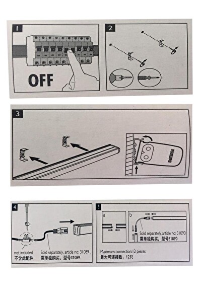 Philips Linea 4W Anahtarlı Led Bant Armatür 4000K Günışığı 32.4 CM