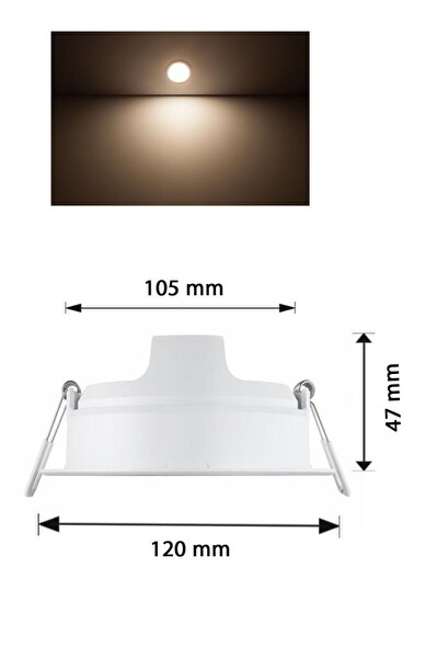 Philips Meson 7-7.5W Led Panel Günışığı 4000K Gömme Spot Lamba (Delik:10.5 CM)
