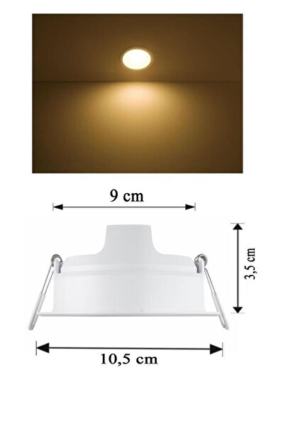 Philips Essential 5W Sıva Altı Gömme Led Spot Lamba Sarı 3000K(Armatür -Panel)(Delik:9 CM)