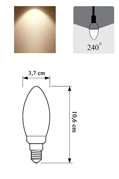 Panasonic 6.5 W (50W) Led Mum Ampul Sarı 2700K - E14 10 Adet Avize Lambası