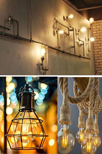 Osram Vintage 6.5W (55W) Dim Glop Rustik Ampul - Sarı Işığı Kısılabilir Dekoratif Lamba