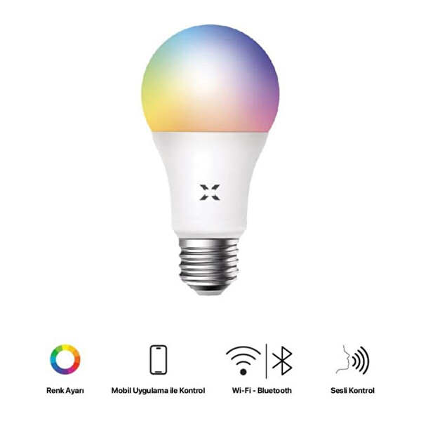 Akıllı Wi-Fi Led RGB Akıllı Ampul Mobil Uygulama Denetimli Google Home/Alexa Uyumlu Çok Renkli Lamba X7021