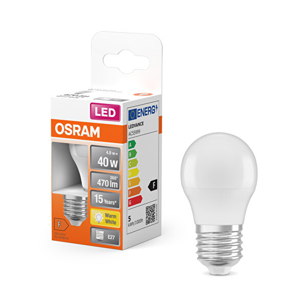 Osram 4.9W E27 Sarı Işık Top Ampul