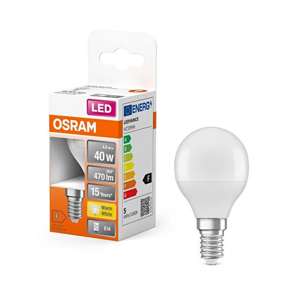 Osram 4.9W E14 Sarı Işık Top Ampul
