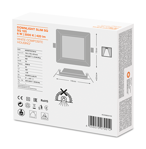 Ledvance 6W Sarı Işık Led Gömme Spot