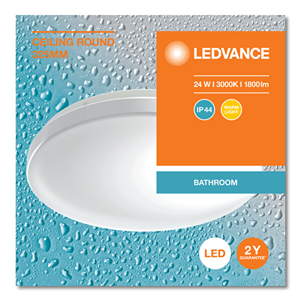Ledvance 24W IP44 Sarı Işık Led Plafonyer