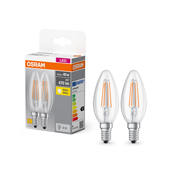 Osram LED Flament 4W Sarı Işık E27 2'li Paket