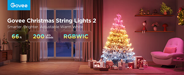 Govee H70C4341 Yılbaşı Ağacı Aydınlatması 2 Yeşil 20 Metre