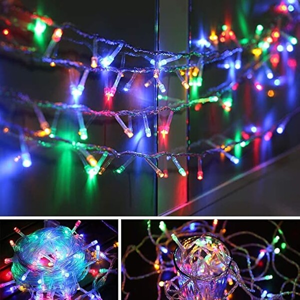 Tayfun 10 M 100 Ledli Fişli Led Işık RGB Karışık Renk Yılbaşı Dekor Lambası - Yılbaşı Ağacı Işığı