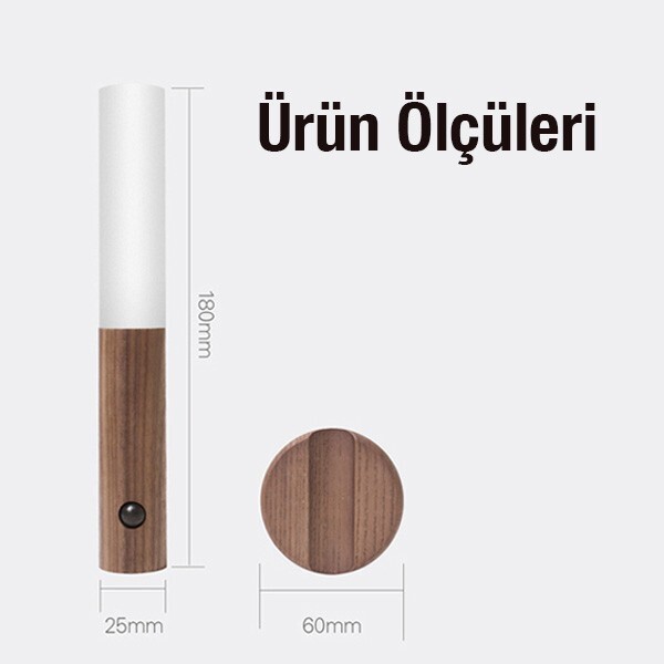 Ally Otomatik Hareket Sensörlü Akıllı LED Lamba Koyu Kahverengi
