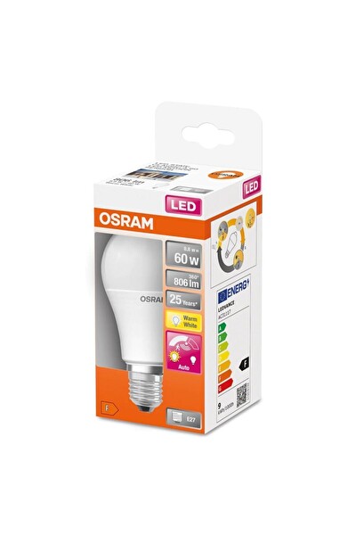 Osram Led Star 8.8W 2700K 806lm E27 Duy Hareket Sensörlü Sarı Işık Ampul