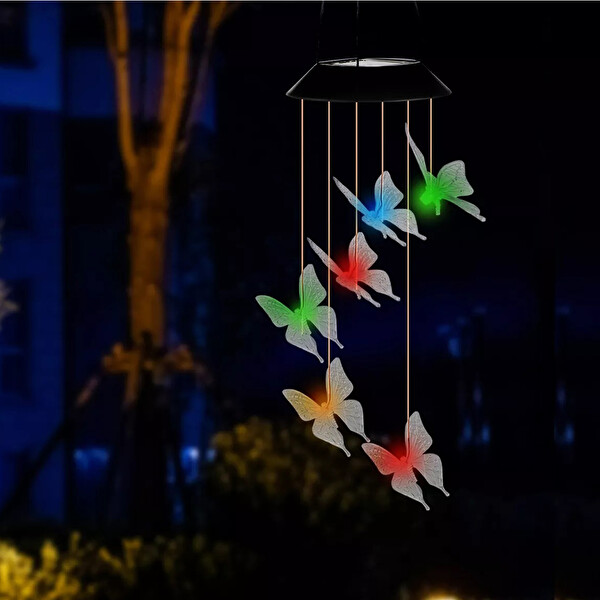 Greentech Güneş Enerjili Renk Geçişli Kristal Kelebek Aydınlatma / GT-SL08