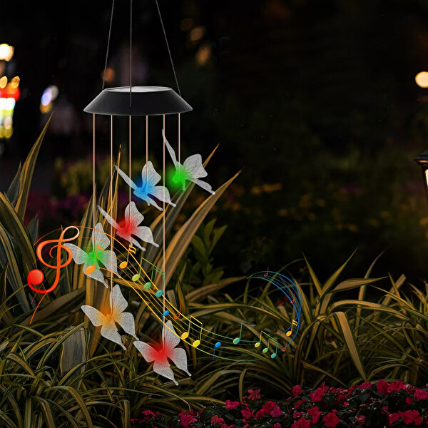 Greentech Güneş Enerjili Renk Geçişli Kristal Kelebek Aydınlatma / GT-SL08