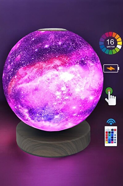 Quenlite QC-426 Led AY Gece Lambası Işık 3D Galaksi Dolunay Görünüm 15 CM