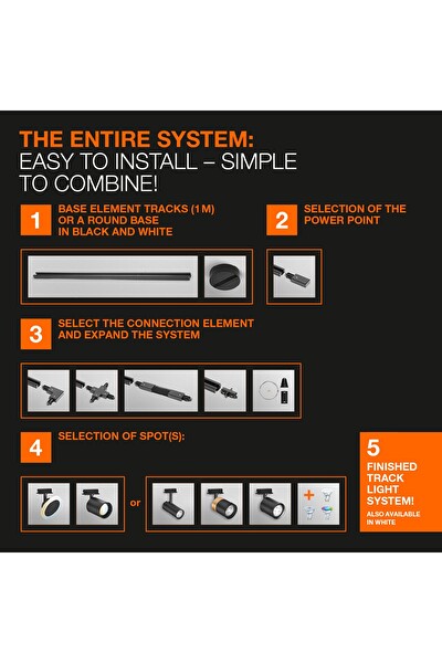 Ledvance Led 2700K IP20 GU10 Duy Sarı Işık Alüminyum Beyaz Kasa Gold İç Mekan Raylı Spot