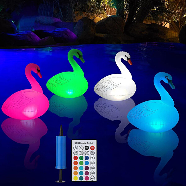 Greentech Güneş Enerjili Renk Değiştiren Led'li Şişme Kuğu GT-SL24