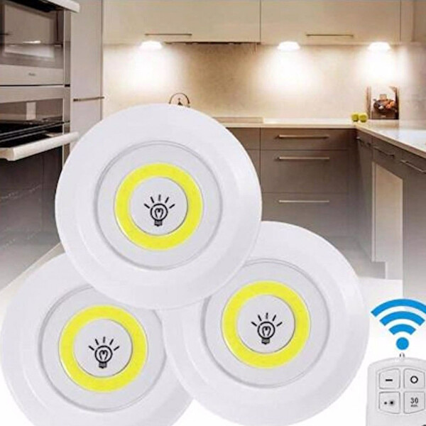 Evimdeyokyok WT-364 Uzaktan Kumandalı Yapışkanlı Led Spot Lamba