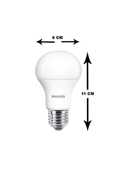 Philips 8W 60W 6500K E27 Beyaz Tasarruflu LED Ampul - 5 Adet