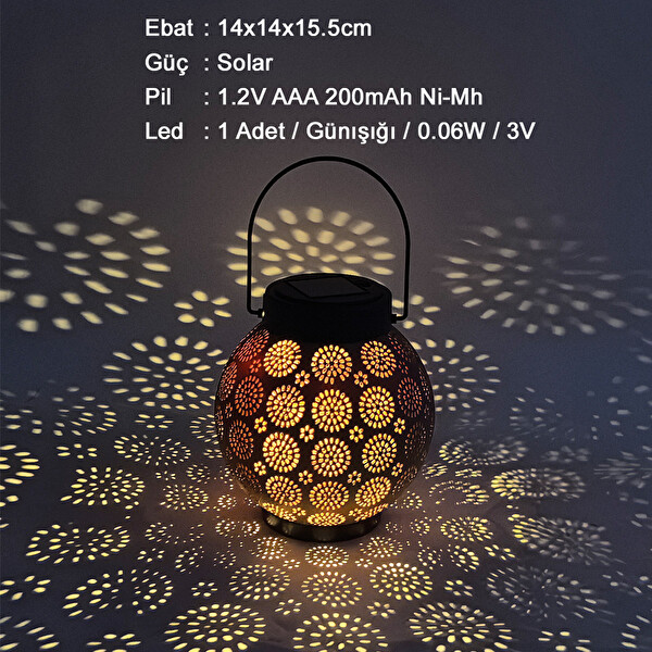 Greentech GT‑SL25R Güneş Enerjili Askılı Dekoratif LED Bahçe Feneri