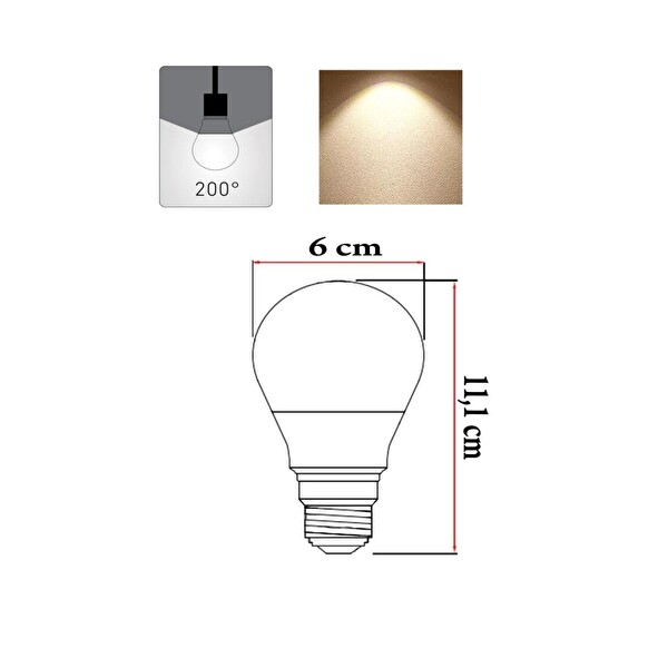 Panasonic 10.5 W 75W Eşdeğer E27 LED Ampul Sarı Işık 3 Adet