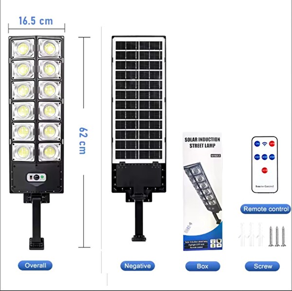 Sge Teknoloji 12000 Lümen 504 LED Güneş Enerjili Hareket Sensörlü Kumandalı Bahçe Sokak Garaj Ev Aydınlatma Lambası