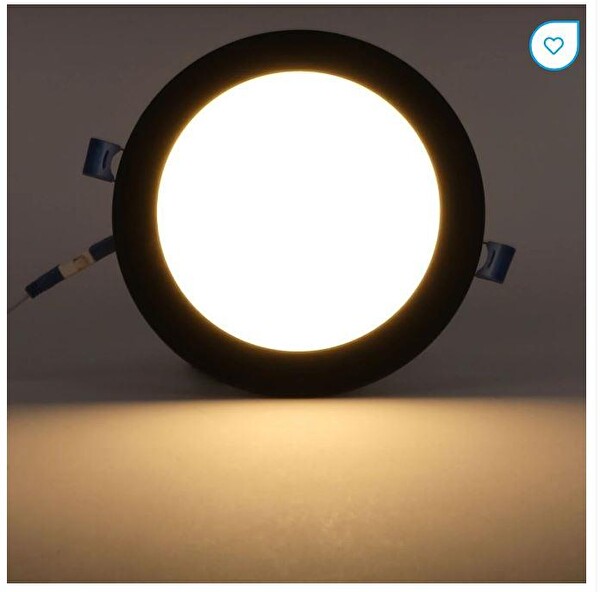 ACK AP01-01201 12W Slim Led Panel Siyah Kasa 3000K Sarı Işık Gömme Spot Lamba