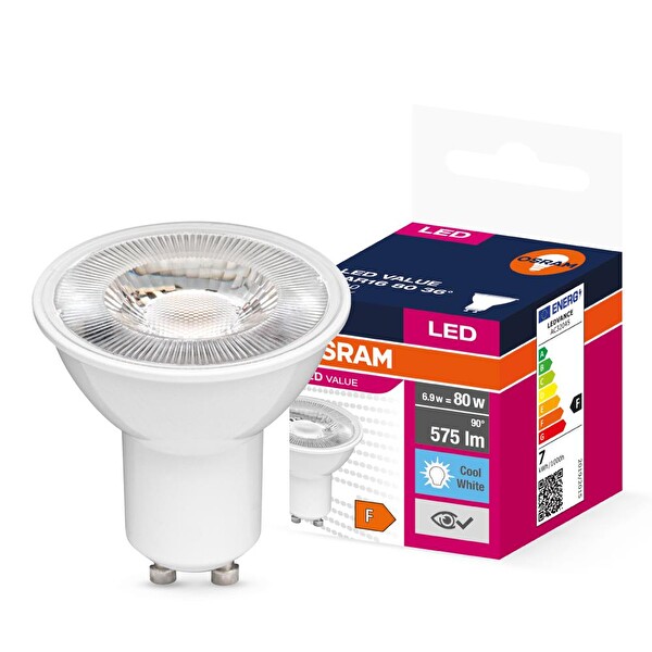 Osram LED Value PAR16 6.9W GU10 4000K Gün Işığı Ampul - 10 Adet