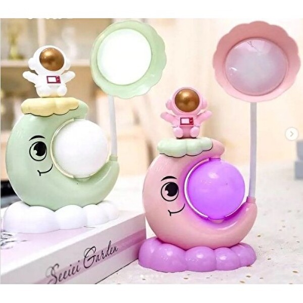 Evimdeyokyok Çocuk Odası Ay ve Astronot Desenli Gece Lambası