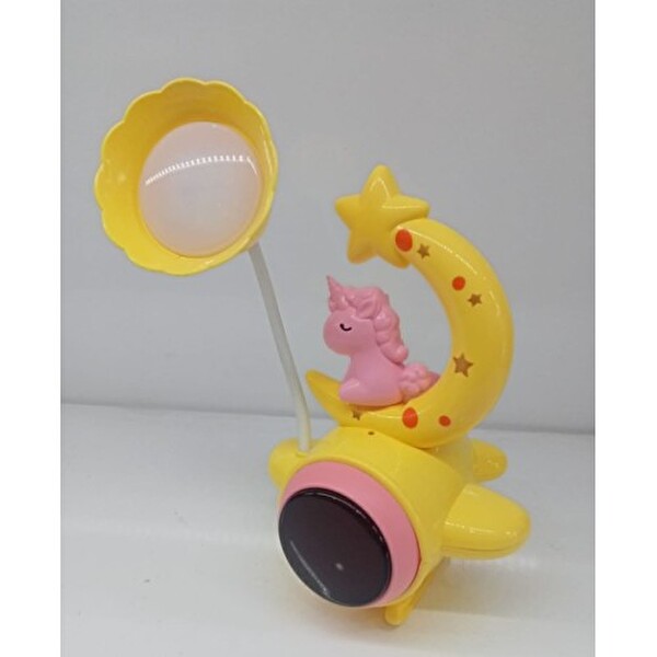 Evimdeyokyok Çocuk Odası Ay ve Unicorn Desenli Gece Lambası
