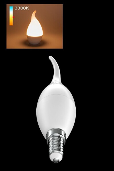 Rutter 5W Kuğu Led 3000K Sarı E14 3 Adet Kıvrımlı Ampul