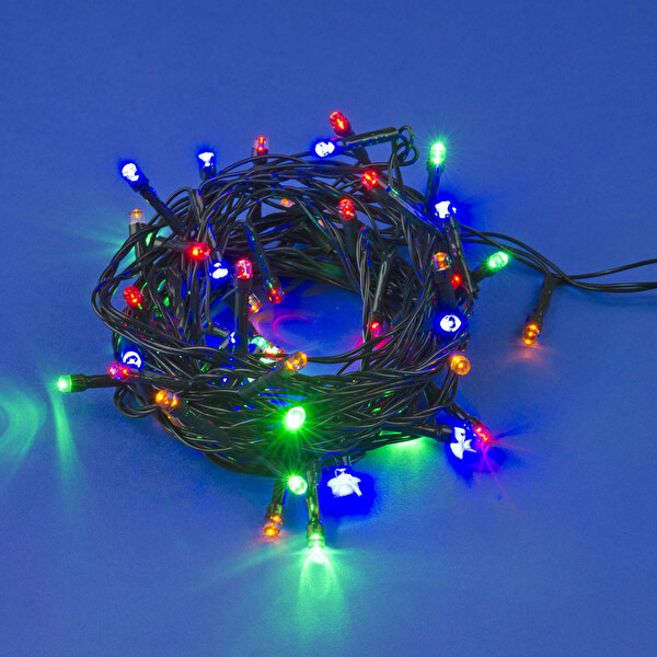 Evimdeyokyok 10 M 100 Led Pilli 2 Kademeli RGB Işık Siyah Kablo