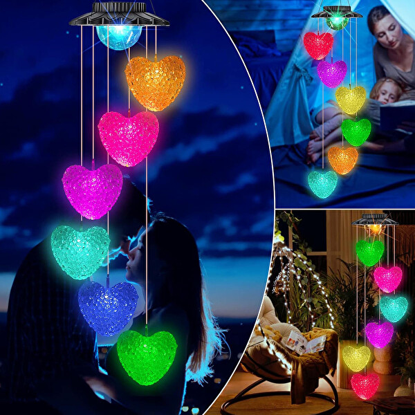 Greentech Güneş Enerjili Renk Geçişli Kristal Kalp Aydınlatma GT-SL40