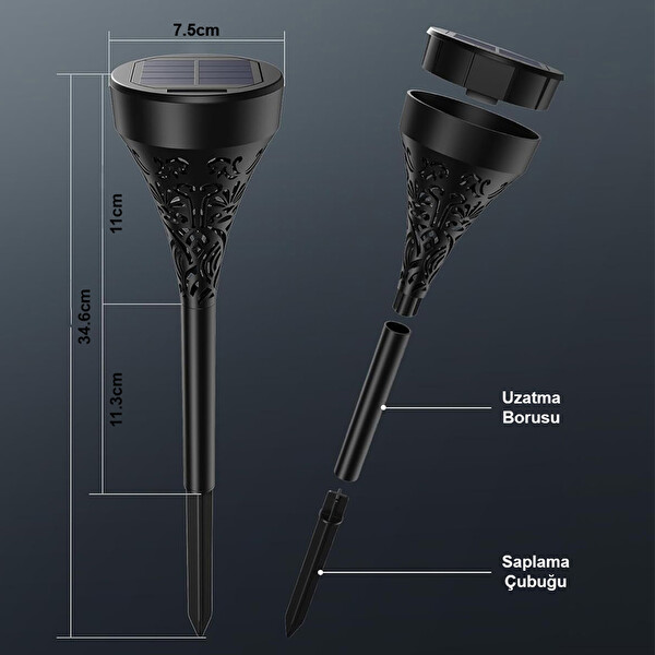 Greentech GT-SL17N Güneş Enerjili Bahçe ve Çim Aydınlatma 6 Adet