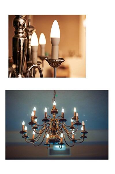 Şahnet 6W Led 3000K 3 Adet - E14 Mum Ampul Sarı Işık