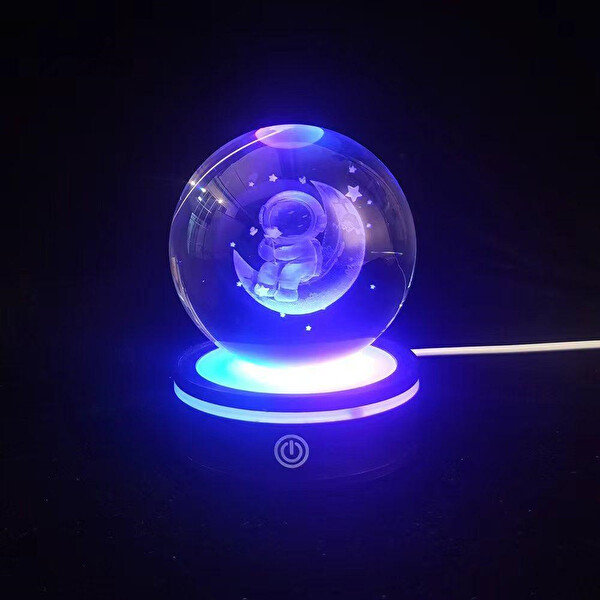 Evimdeyokyok Renk Değiştiren Yeni Nesil Usb li Dönen Cam Küre
