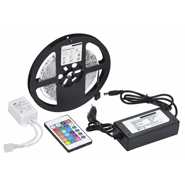 Evimdeyokyok 5M Silikonlu Adaptör Uzaktan Kumandalı 3 Cipli RGB Şerit Led