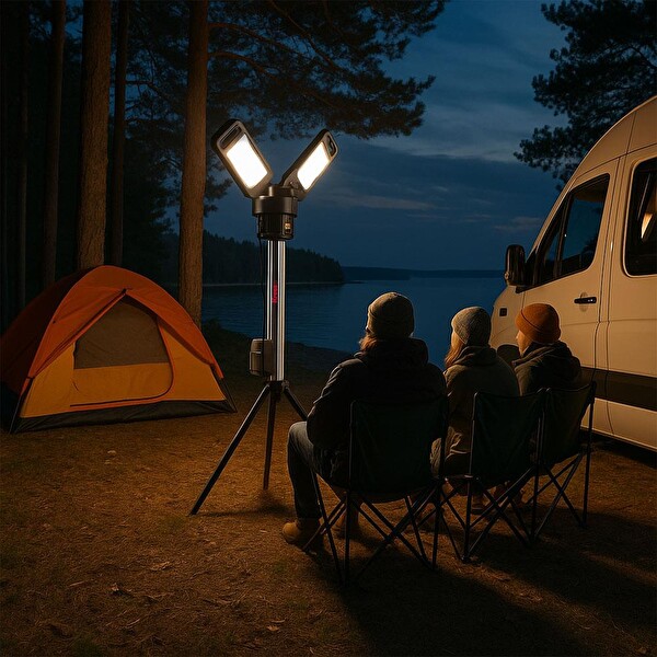 Kress KUF09.9 20Volt 2000/4500 Lümen Profesyonel Kule Tipi Teleskopik Katlanabilir LED Projektör - Akü Dahil Değildir