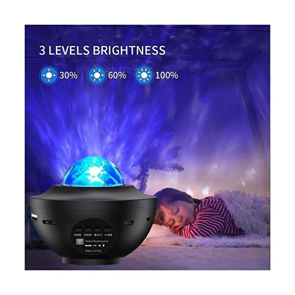 Hzl Store Starry Light Yıldızlı Atmosfer Işık Projektörü Çok Renkli Gökyüzü EfektiUzaktan Kumandalı Ortam Gece Lambası