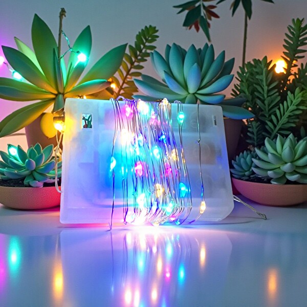 Upway 5 M Su Geçirmez 4 Renkli Pilli 50 Led Işık