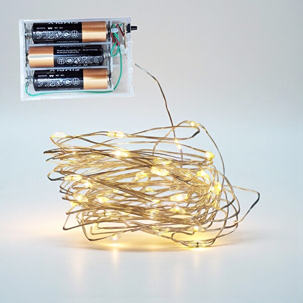 Upway 5 M Su Geçirmez Günışığı Pilli 50 Led Işık