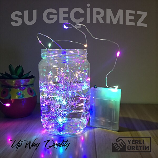 Upway 10M Su Geçirmez 4 Renkli Pilli 100 Led Işık
