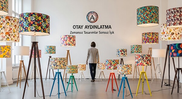 Skylight Çini Tabağı Desenli Kumaş Lambader Başlığı - Sadece Başlık