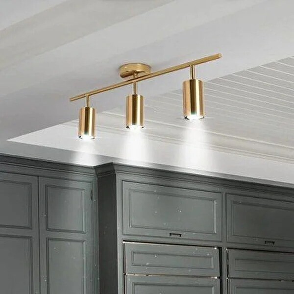 Avize Pazarı Rings Metal Modern 3'lü Eskitme Kaplama Led Spot Avize Günışığı Ampullü