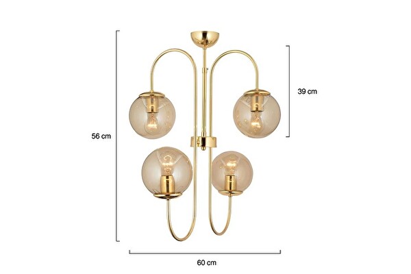 Avize Pazarı Sosa 4'lü Gold Bal Camlı Avize