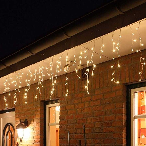 Evimdeyokyok 2 M 100 Led 20 Saçak 30 x 50 x 70 Cm Çakarlı IP65 Dış Mekan Led Aydınlatma Süsü