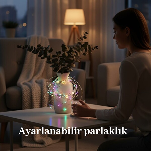 Upway 5 M 4 Renkli Kumandalı USB 50 Led Işık Aydınlatma